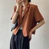 Cropped Blazers Women Leisure Short Sleeve Summer Lady Trendy Korean Style Office All-match Cozy Simple Female Students Outwear