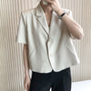 Cropped Blazers Women Leisure Short Sleeve Summer Lady Trendy Korean Style Office All-match Cozy Simple Female Students Outwear