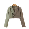 Cropped blazer set elegant vintage 2 piece set women skirt sexy short blazer and skirt set for women skirt and top set