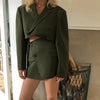Cropped blazer set elegant vintage 2 piece set women skirt sexy short blazer and skirt set for women skirt and top set