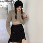Cross Waist Lace-Up Short Lapel Blazer Sexy Slim Crop Top Women Korean Outfit Coat Chaqueta Fall Spring Clothes Ladies