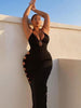Cryptographic Cut Out Sexy Backless Halter Maxi Dress Bodycon Outfits Women's Long Dresses Elegant Club Party Vestidos