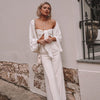 Cryptographic Sexy Backless Square Collar Wrap Women Shirts Batwing Sleeve Solid Crop Tops Women Tops and Blouses 2023