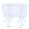 streetwear lace up tube top ribbed off shoulder tank top sexy strapless camis 2022 summer crop top short clothing