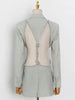 Crystal Drill Backless One Piece Blazer Jackets Spring Autumn Female Clothes Long Sleeve Notched Collar Button Down Coats
