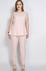 Women's Plus Size Casual Jumpsuits Sleeveless Full Length Stretchy Ruffle Waist Bodycon Pants Rompers Summer Spring