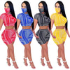 Cutubly Bandana Scarf Print Club Sexy Two Piece Set for Women Hollow Out With Mask Pants Set 2023 Bandage Women 2 Pieces Set