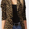 Cutubly Elegant Blazers Leopard Print Ladies Lapel Outerwear Stylish Tops Slim Button Autumn Winter Women's Jackets Coat
