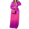 Cy1676 European and American sexy celebrities gradient evening dress V-neck bandage large women's two-piece set spot sup