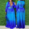 Cy1676 European and American sexy celebrities gradient evening dress V-neck bandage large women's two-piece set spot sup