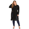 CyiExi Plus Size Black Long Blouse Shirt Women Chic Long Sleeve Top High Side Split Club Tops Large Mujer Camisas Blusas 3XL 4XL