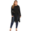 CyiExi Plus Size Black Long Blouse Shirt Women Chic Long Sleeve Top High Side Split Club Tops Large Mujer Camisas Blusas 3XL 4XL