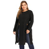 CyiExi Plus Size Black Long Blouse Shirt Women Chic Long Sleeve Top High Side Split Club Tops Large Mujer Camisas Blusas 3XL 4XL