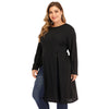 CyiExi Plus Size Black Long Blouse Shirt Women Chic Long Sleeve Top High Side Split Club Tops Large Mujer Camisas Blusas 3XL 4XL