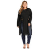 CyiExi Plus Size Black Long Blouse Shirt Women Chic Long Sleeve Top High Side Split Club Tops Large Mujer Camisas Blusas 3XL 4XL