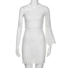 DAIGELO White Sexy Dresses 2022 Women Sexi Lace Off Shoulder Cocktail Party Pencil Short Midi Dress Dresses Female Party Clothes
