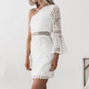 DAIGELO White Sexy Dresses 2022 Women Sexi Lace Off Shoulder Cocktail Party Pencil Short Midi Dress Dresses Female Party Clothes