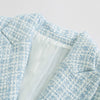 DAYIFUN 2023 Autumn Women Blazer Vintage Traf Woolen Jacket Plaid Long Sleeve Elegant Blazer Korean Ornate Buttons Coat