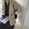 DAYIFUN Blazers Women Minimalist Solid Loose Elegant Retro Suit Blazer for Feminine Comfortable Outwear Office Lady