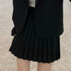 DAYIFUN Women's Chic Suits Long Sleeve Cropped Blazers Jacket and Mini Pleated Skirt 2 Piece Sets Female Korean Outfits