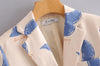 [DEAT] 20021 Spring Tide Coat Long Sleeve Printing Single-breasted V-neck Temperament Loose Women Blazer 13C669