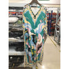 DEAT 2022 Bohemian Printed Over Size V-neck Batwing Sleeve Star Dress Women Elastic Silk Floor Length Tide AW962