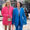 DEAT 2022 Autumn Winter Casual Long Sleeve Loose Double Breasted Clear Color White Blazer Female SK759