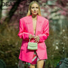 DEAT 2022 Autumn Winter Casual Long Sleeve Loose Double Breasted Clear Color White Blazer Female SK759