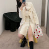 DEAT 2022 Women Bow Notched Long Sleeve Suit Short Jacket And Diamonds High Waist Short Skirt Fit Autumn 7E88104