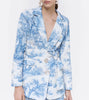 [DEAT] 2022 Spring Autumn Tide Long Sleeve  Printing Tie Dye Blazer Knee-length Skirts Women Two-piece Sets