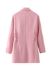 DEAT 2023 Autumn Lapel Long Sleeve Blazer Casual Solid Color Drawstring Tassel Temperament Coat Women 13V1819