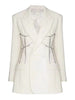 DEAT 2023 Autumn Women's Blazer Laple Diamonds Loose Double Braested Long Sleeve Solid Suit jackets Tide 17A317