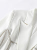 DEAT 2023 Autumn Women's Blazer Laple Diamonds Loose Double Braested Long Sleeve Solid Suit jackets Tide 17A317
