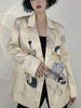 DEAT 2023 Autumn Women's Blazer Turn-down Collar Single Breasted Long Sleeve Printed Suit jackets Female Tide 7I3501