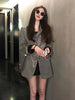 DEAT 2023 Autumn Women's Blzaer Turn-down Collar Single Breasted Sequins Loose Long Sleeve jackets Female 17A122