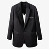 DEAT 2023 Autumn And Autumn Casual Long Sleeve Loose Blackless Heart-shaped Hollow Diamond Blazer Coat Women SL562