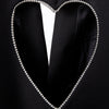 DEAT 2023 Autumn And Autumn Casual Long Sleeve Loose Blackless Heart-shaped Hollow Diamond Blazer Coat Women SL562