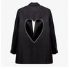 DEAT 2023 Autumn And Autumn Casual Long Sleeve Loose Blackless Heart-shaped Hollow Diamond Blazer Coat Women SL562