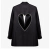 DEAT 2022 Autumn And Winter Casual Long Sleeve Loose Blackless Heart-shaped Hollow Diamond Blazer Coat Women SL562
