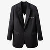 DEAT 2022 Autumn And Winter Casual Long Sleeve Loose Blackless Heart-shaped Hollow Diamond Blazer Coat Women SL562