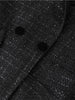 DEAT 2023 Autumn Autumn Casual Black Bright Silk Knitted Long Sleeve Suit Coat Women Temperament Tweed jackets SL547