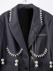 DEAT 2023 Autumn Autumn Long Sleeve Loose Single Breasted Pearl Grey Medium Length Slim Blazer Coat Women SH324