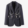 DEAT 2023 Autumn Autumn Long Sleeve Loose Single Breasted Pearl Grey Medium Length Slim Blazer Coat Women SH324