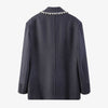 DEAT 2022 Autumn Winter Long Sleeve Loose Single Breasted Pearl Grey Medium Length Slim Blazer Coat Women SH324