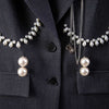 DEAT 2022 Autumn Winter Long Sleeve Loose Single Breasted Pearl Grey Medium Length Slim Blazer Coat Women SH324