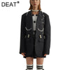 DEAT 2022 Autumn Winter Long Sleeve Loose Single Breasted Pearl Grey Medium Length Slim Blazer Coat Women SH324