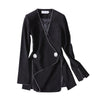 DEAT 2023 V-neck Flare Lseeves Two Buttons Slim High Women Single Suit OL Sexy jackets All Match WD61801XL