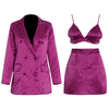 DEAT 2023 Women Notched Double Breasted Blazer Camisole Short High Waist Skirt Three-piece suit Fit Autumn 7E518