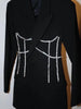 DEAT 2023 NewAutumn And Autumn Casual Long Sleeve Solid Color Slim Patchwork Bling Rhinestone Blazer Coat Women's SL685