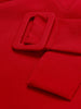 DEAT 2023 Spring Women's Dress Lapel Slim Belt Waist Long Sleeve Red Irregular Mini Dresses Elegant Female 17A545